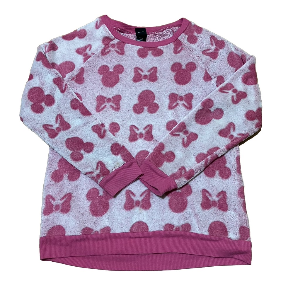 Disney Mickey Mouse Polyester Pink/white Sweater Women Extra‎ Small